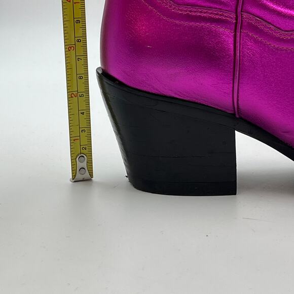 Jeffery Campbell Dagget Western Boot In Fuchsia Metallic Leather - Picture 11 of 13